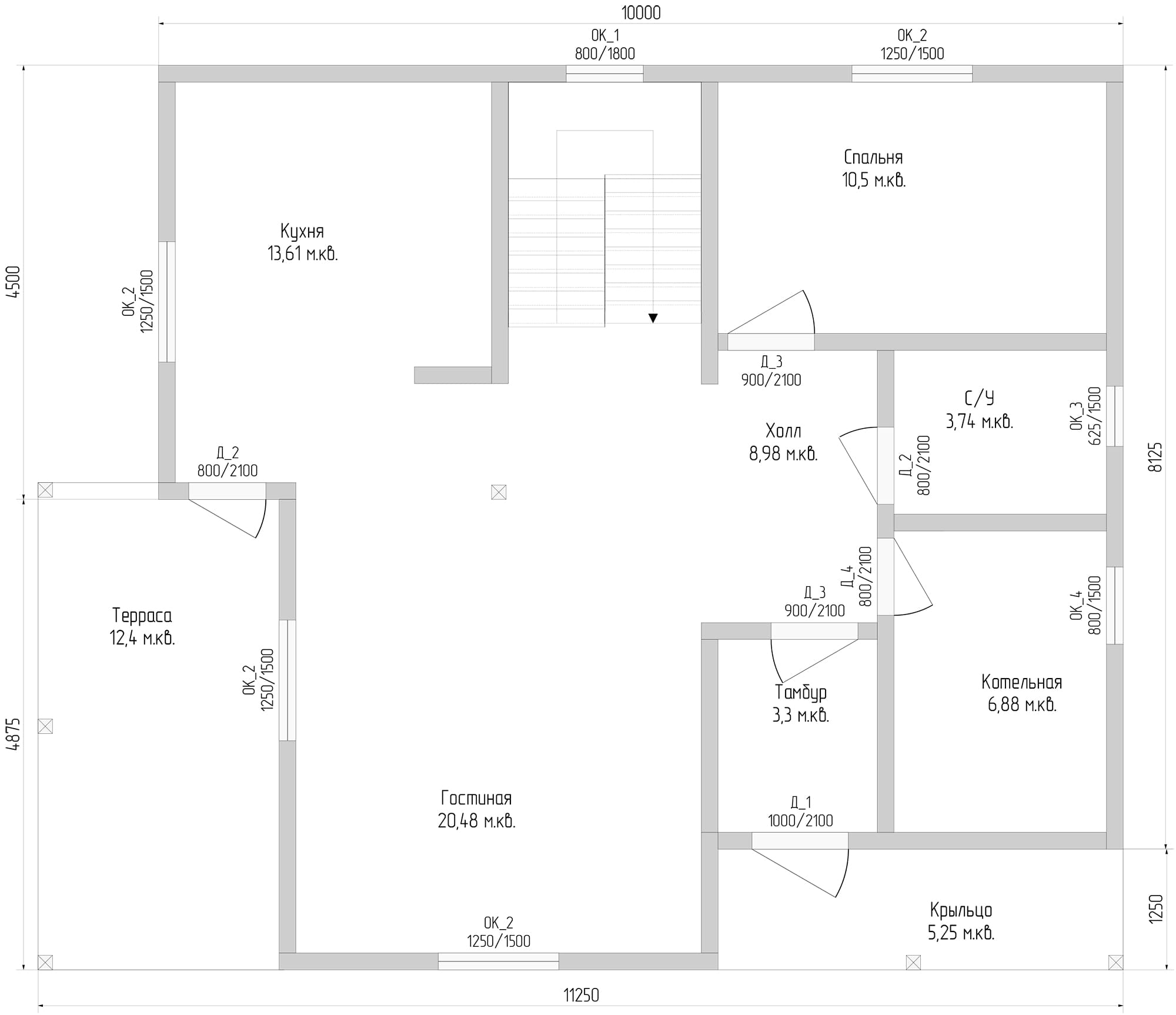 План 1 этажа дома Чайковский