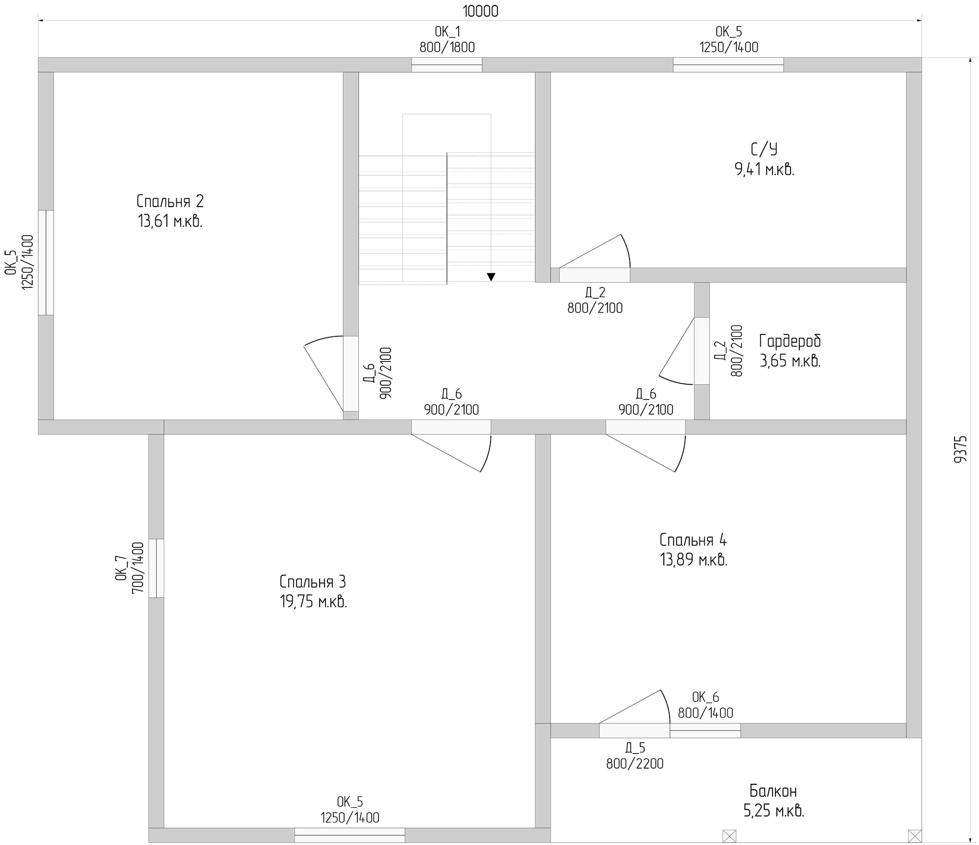 План 2 этажа дома Чайковский